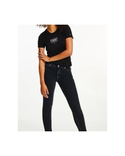 TOMMY HILFIGER T-SHIRT M/CORTA TJW SKINNY ESSENTIAL LOGO 1 TEE.BDS BLACK