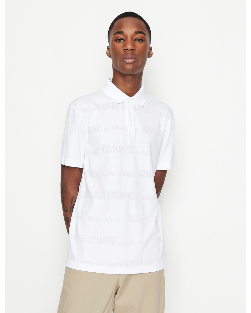 ARMANI AX POLO M/CORTA  22% POLYESTER, 78% COTTON.1100 WHITE