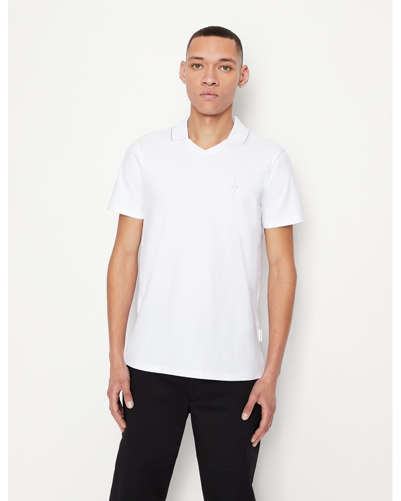 ARMANI AX POLO M/CORTA  97% COTTON, 3% ELASTANE.1100 WHITE