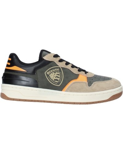 BLAUER SNEAKERS ECO LEATHER SUEDE.MOR MILITARY/ORANGE