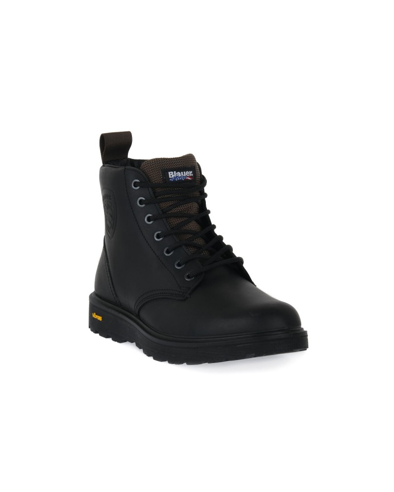 BLAUER SCARPA OIL LEATHER BOOT.BLK BLACK