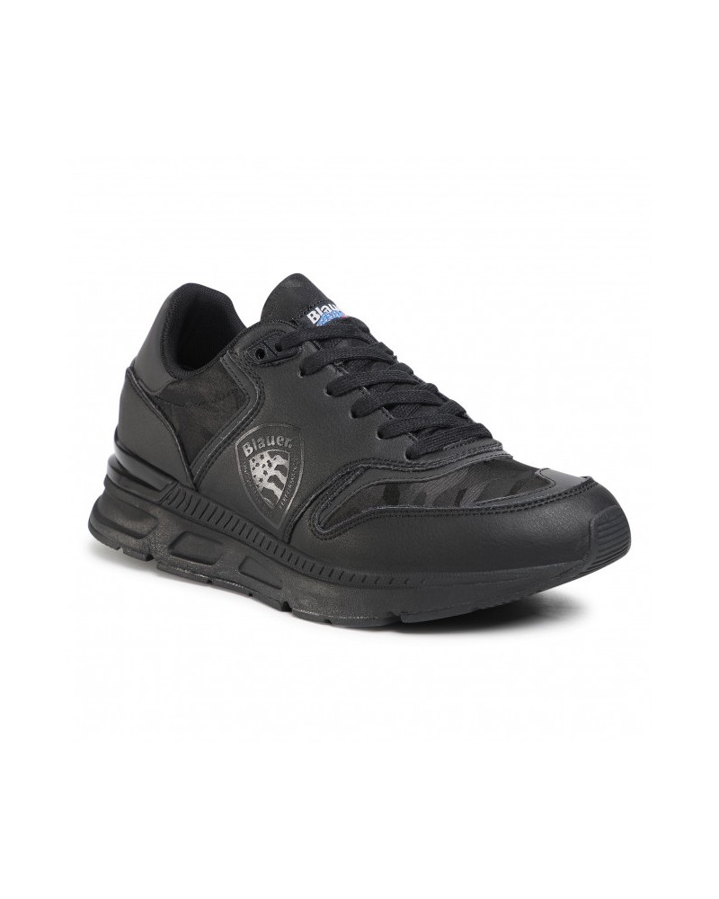BLAUER SNEAKERS LEATHER/CAM NYLON.BLK BLACK