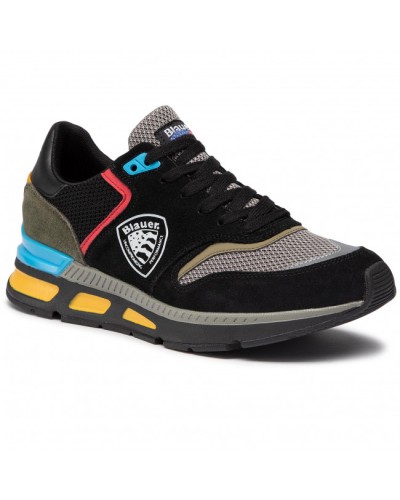 BLAUER SNEAKERS SUEDE/MESH RUNNING.FAN/BLK FANTASY/BLACK
