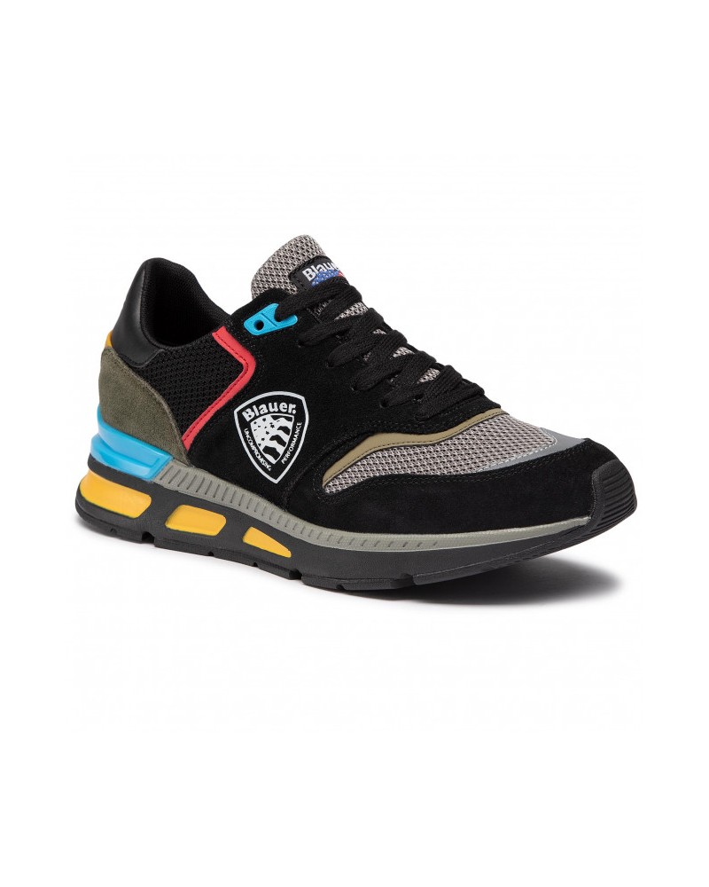 BLAUER SNEAKERS SUEDE/MESH RUNNING.FAN/BLK FANTASY/BLACK