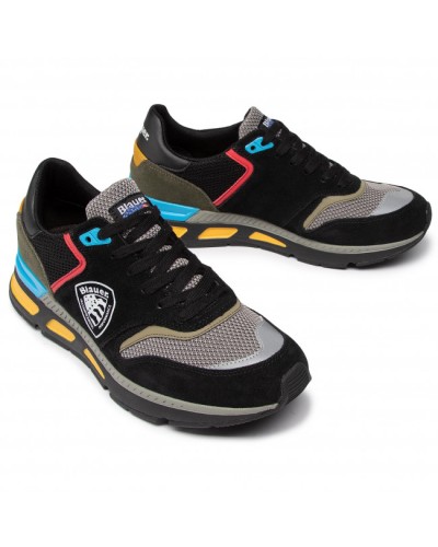 BLAUER SNEAKERS SUEDE/MESH RUNNING.FAN/BLK FANTASY/BLACK