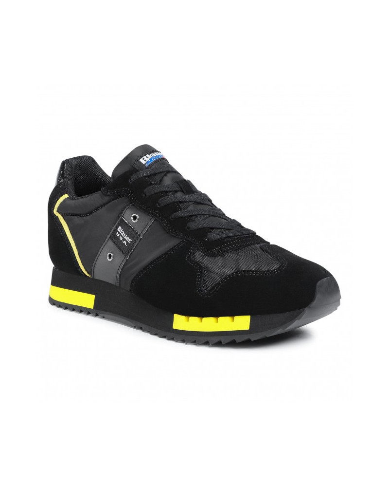 BLAUER SNEAKERS SUEDE MESH/RUNNING.BBK BLACK/BLACK