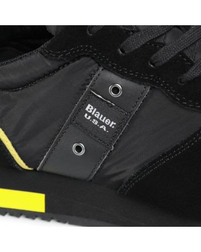 BLAUER SNEAKERS SUEDE MESH/RUNNING.BBK BLACK/BLACK