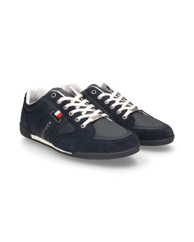 TOMMY HILFIGER SNEAKER CORPORATE  MATERIAL MIX CUPSOLE.403 MIDNIGHT