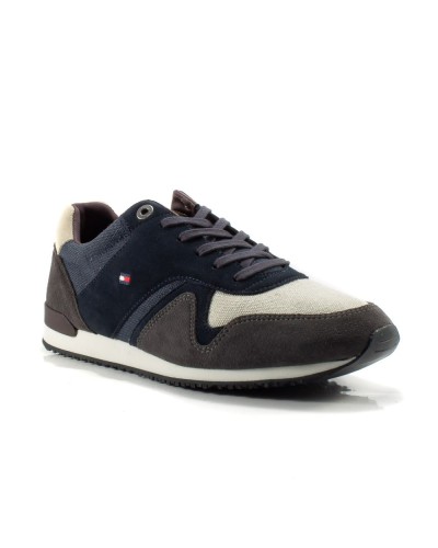 TOMMY HILFIGER SNEAKER ICONIC MATERIAL MIX RUNNER.403 MIDNIGHT