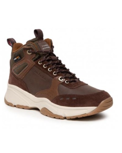 TOMMY HILFIGER SCARPE  SNEAKERS ALTA  HIGH SNEAKER BOOT LEATHER.RNB ARMY GREEN