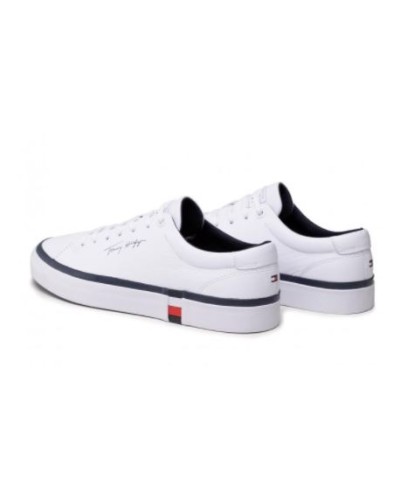 TOMMY HILFIGER SCARPE  SNEAKERS CORE WINTER LEATHER VULC.YBR WHITE