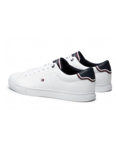 TOMMY HILFIGER SCARPE  SNEAKERS ESSENTIAL LATHER SNEAKER.YBR WHITE
