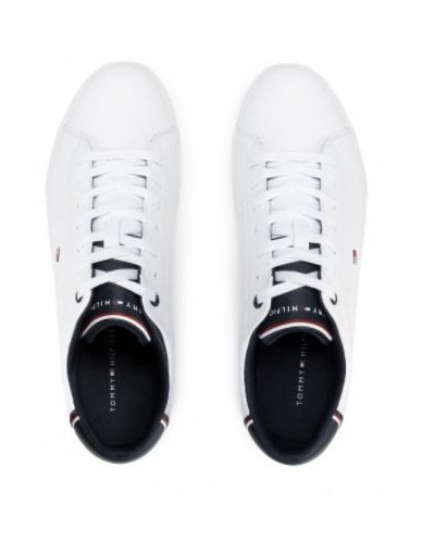 TOMMY HILFIGER SCARPE  SNEAKERS ESSENTIAL LATHER SNEAKER.YBR WHITE