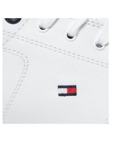 TOMMY HILFIGER SCARPE  SNEAKERS ESSENTIAL LATHER SNEAKER.YBR WHITE