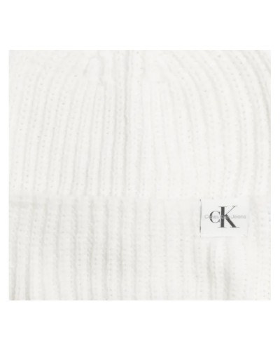 CK CAPPELLO BEANIE MONOGRAM RIB BEANIE.YBI IVORY