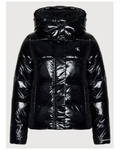 CKJeans GIUBBOTTO BOMBER MW HIGH SHINE SHORT PUFFER.BEH CK BLACK