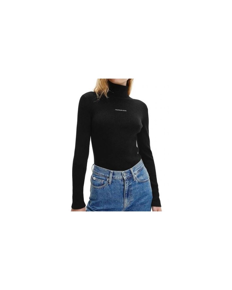 CKJeans MAGLIERIA LUPETTO MICRO BRANDING ROLL NECK SWEATER.ACJ MUSLIN