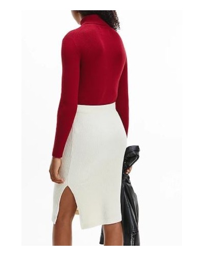 CKJeans MAGLIERIA LUPETTO MICRO BRANDING ROLL NECK SWEATER.XKF VIRGINIA RED