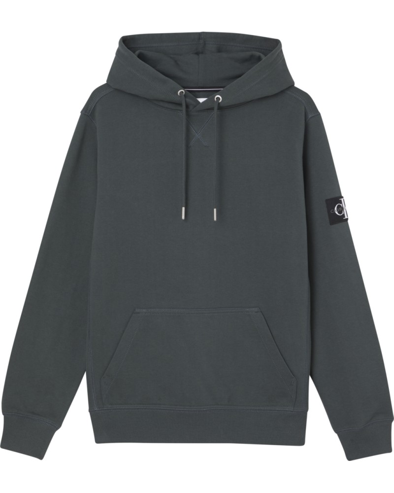 CKJeans FELPA C/CAPP MONOLOGO SLEEVE BADG.L7E DARK SEAWEED