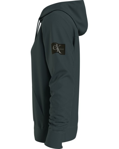 CKJeans FELPA C/CAPP MONOLOGO SLEEVE BADG.L7E DARK SEAWEED