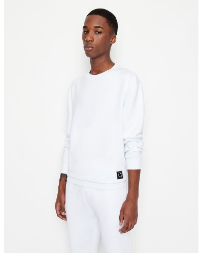 ARMANI AX FELPA PARICOLLO  100% COTTON.1100 WHITE
