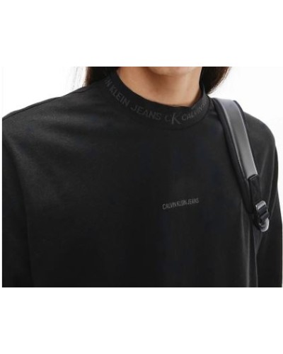 CKJeans MAGLIERIA C/ALTO MICRO BRANDING ROLL NECK SWEATER.BEH CK BLACK