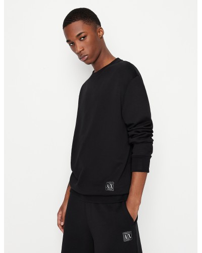 ARMANI AX FELPA PARICOLLO  100% COTTON.1200 BLACK