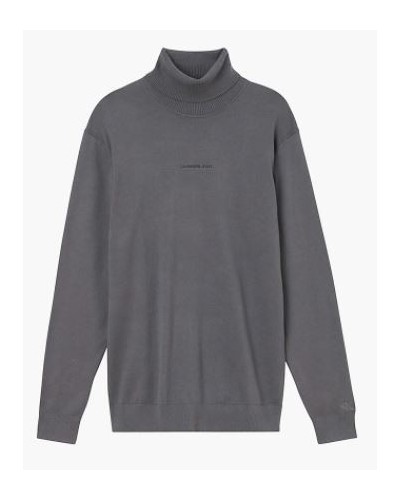 CKJeans MAGLIERIA C/ALTO MICRO BRANDING ROLL NECK SWEATER.PCK GRAY PINSTRIPE