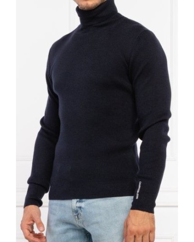 CKJeans MAGLIERIA C/ALTO MICRO BRANDING RIB ROLL NECK.CHW NIGHT SKY