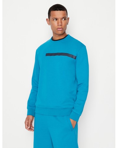 ARMANI AX FELPA PARICOLLO  83% COTTON, 17% POLYESTER.15BB MOSAIC BLUE