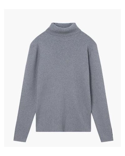 CKJeans MAGLIERIA C/ALTO MICRO BRANDING RIB ROLL NECK.P2D MID GREY HEATHER