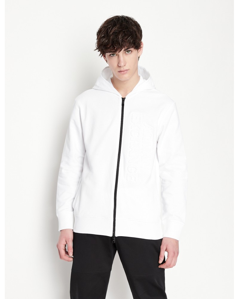 ARMANI AX FELPA C/CAPP  100% COTTON.1100 WHITE