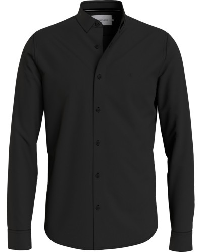 CKJeans CAMICIA SLIM CK CHEST LOGO SLIM S.BEH CK BLACK