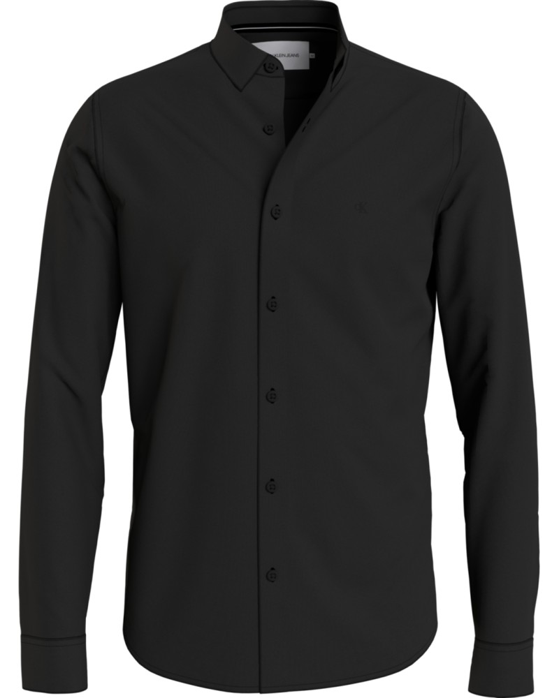 CKJeans CAMICIA SLIM CK CHEST LOGO SLIM S.BEH CK BLACK