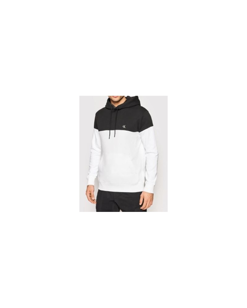 CKJeans FELPA C/CAPP COLORBLOCK SHADOW LOGO HOODIE.BEH CK BLACK/BRIGHT WHITE