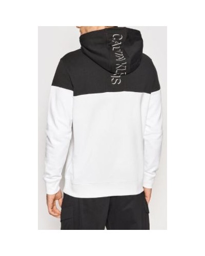 CKJeans FELPA C/CAPP COLORBLOCK SHADOW LOGO HOODIE.BEH CK BLACK/BRIGHT WHITE