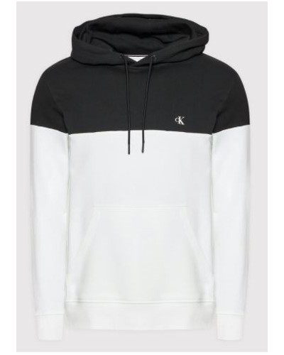 CKJeans FELPA C/CAPP COLORBLOCK SHADOW LOGO HOODIE.BEH CK BLACK/BRIGHT WHITE