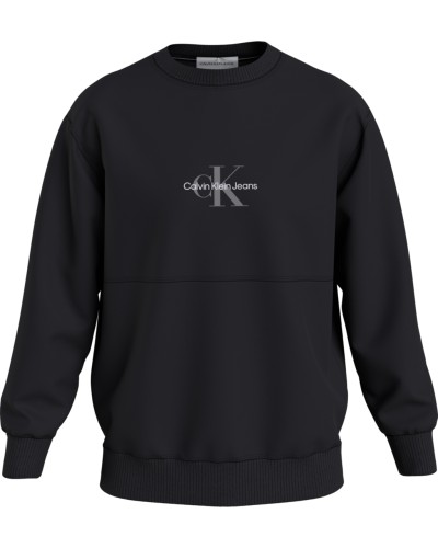 CKJeans FELPA PARICOLLO MONOLOGO CREW NECK.BEH CK BLACK