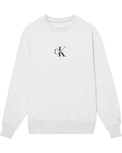 CKJeans FELPA PARICOLLO MONOLOGO CREW NECK.PRF CIRRUS GREY