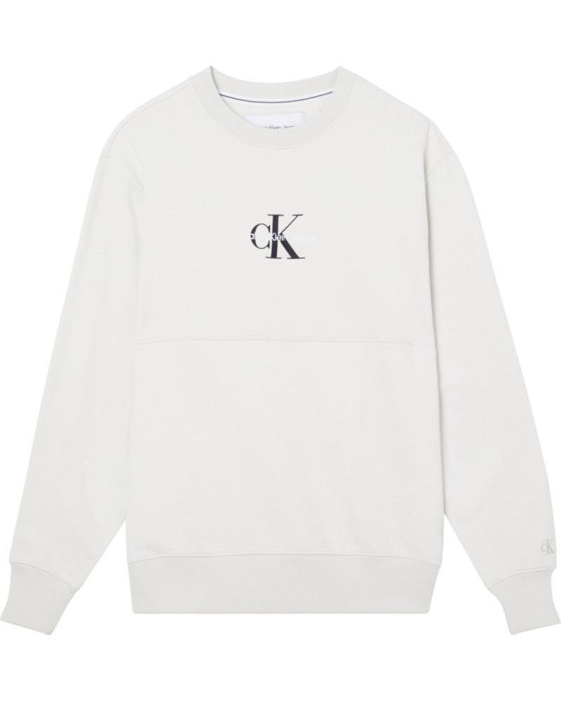 CKJeans FELPA PARICOLLO MONOLOGO CREW NECK.PRF CIRRUS GREY