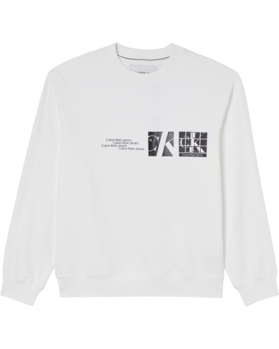 CKJeans FELPA PARICOLLO URBAN MULTI GRAPHIC.YAF BRIGHT WHITE YAF BRIGHT WHITE 