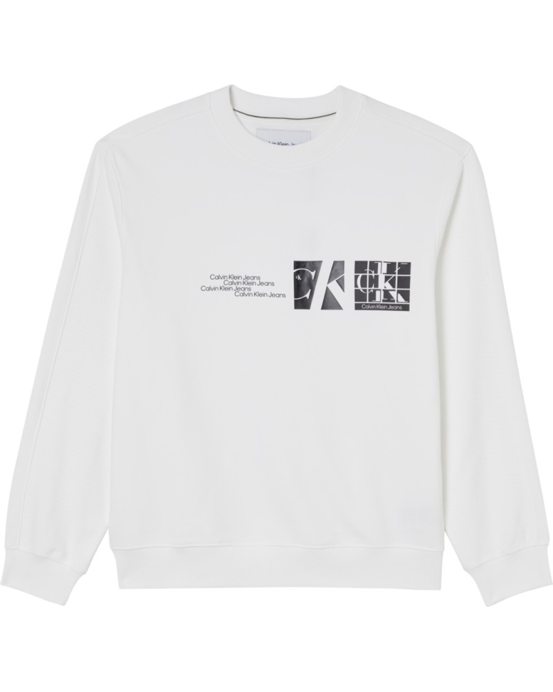 CKJeans FELPA PARICOLLO URBAN MULTI GRAPHIC.YAF BRIGHT WHITE YAF BRIGHT WHITE 