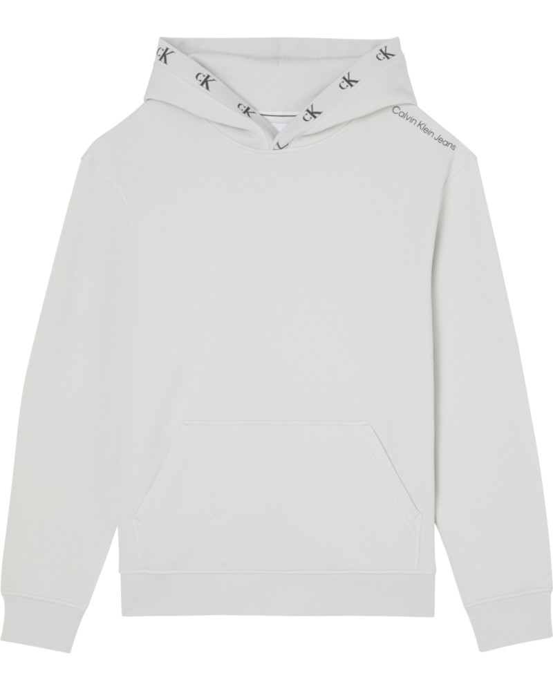 CKJeans FELPA C/CAPP LOGO JACQUARD HOODIE.PRF CIRRUS GREY