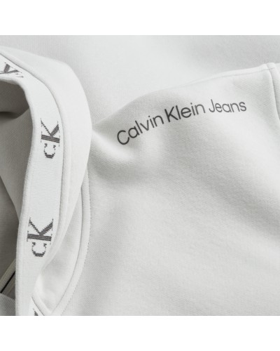 CKJeans FELPA C/CAPP LOGO JACQUARD HOODIE.PRF CIRRUS GREY