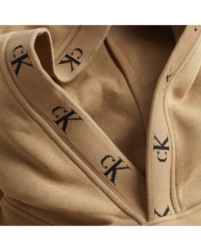 CKJeans FELPA C/CAPP LOGO JACQUARD HOODIE.GV7 TIMELESS CAMEL