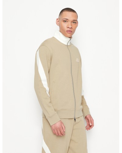ARMANI AX FELPA ZIP  92% COTTON, 8% LINEN.4711 TREE HOUSE/CANNOLI C