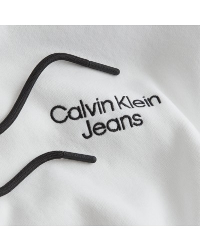 CKJeans FELPA C/CAPP STACKED COLORBLOCK HOODIE.YAF BRIGHT WHITE / CK BLACK