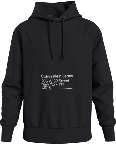 CKJeans FELPA C/CAPP CK ADDRESS LOGO HOODIE.BEH CK BLACK
