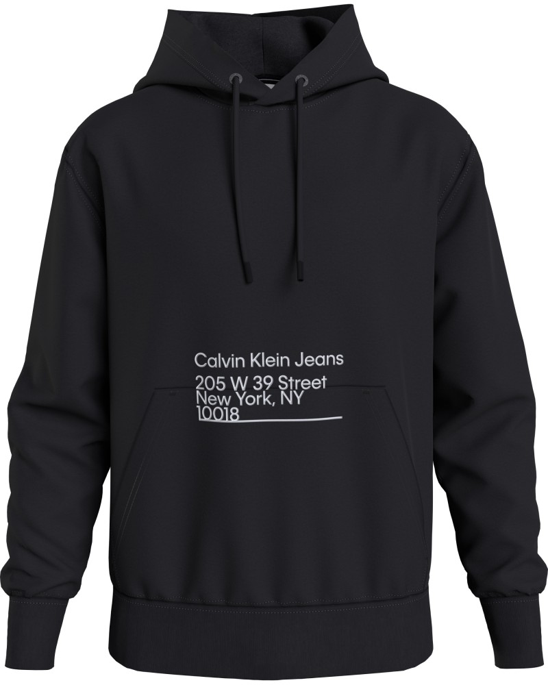 CKJeans FELPA C/CAPP CK ADDRESS LOGO HOODIE.BEH CK BLACK