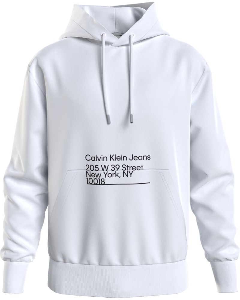 CKJeans FELPA C/CAPP CK ADDRESS LOGO HOODIE.YAF BRIGHT WHITE YAF BRIGHT WHITE 